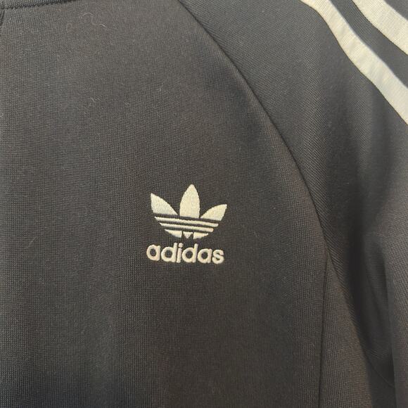 Adidas Original 3 Stripe Track Jacket Size Kids XL Black White Sporty Athletic - Picture 6 of 13